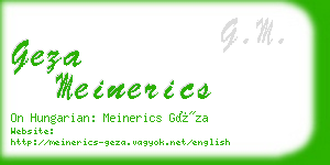 geza meinerics business card